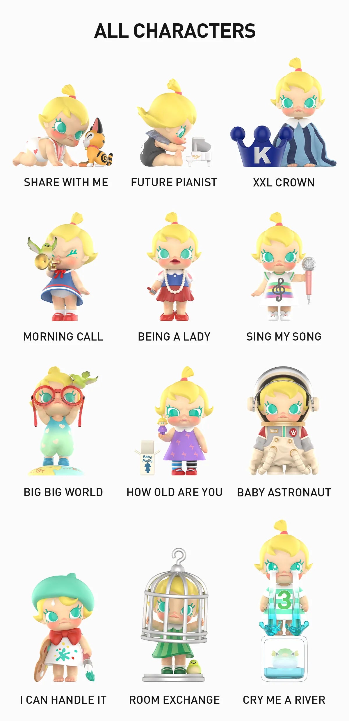 POP MART Baby Molly When I was Three!Series Figures Blind Box