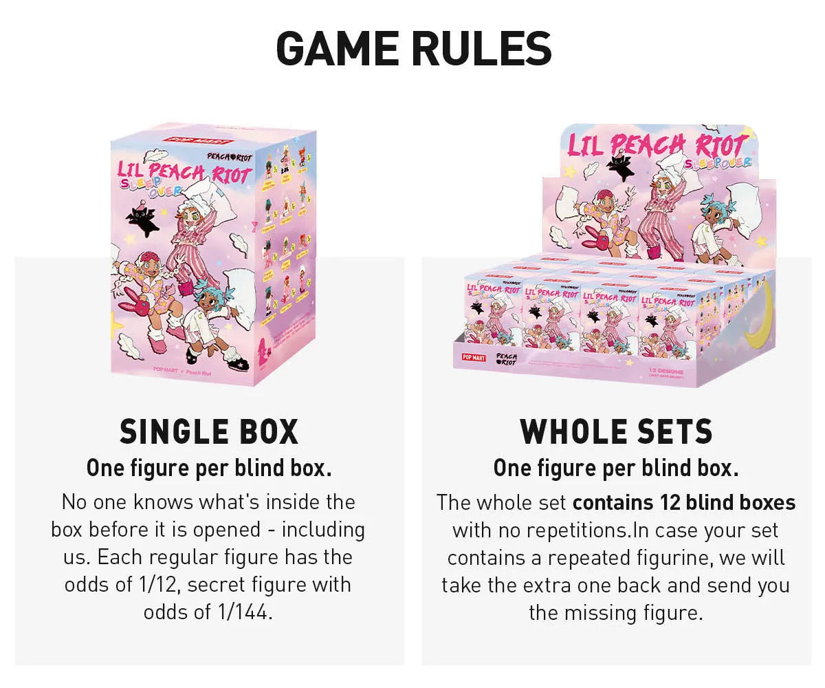 POP MART Lil Peach Riot Sleepover Series Figures Blind box