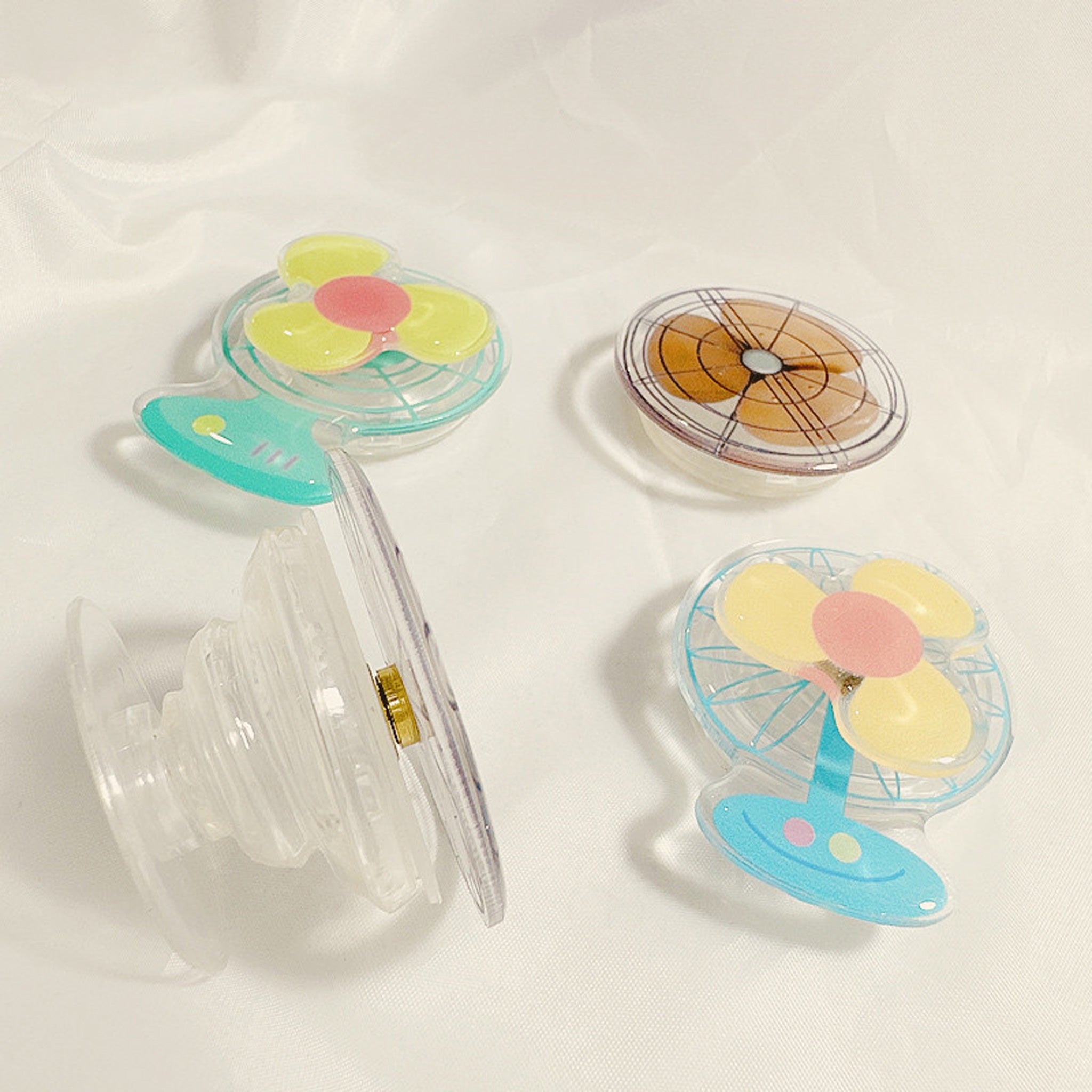 3D Rotating Mini Fan Phone Grip Stand Holder