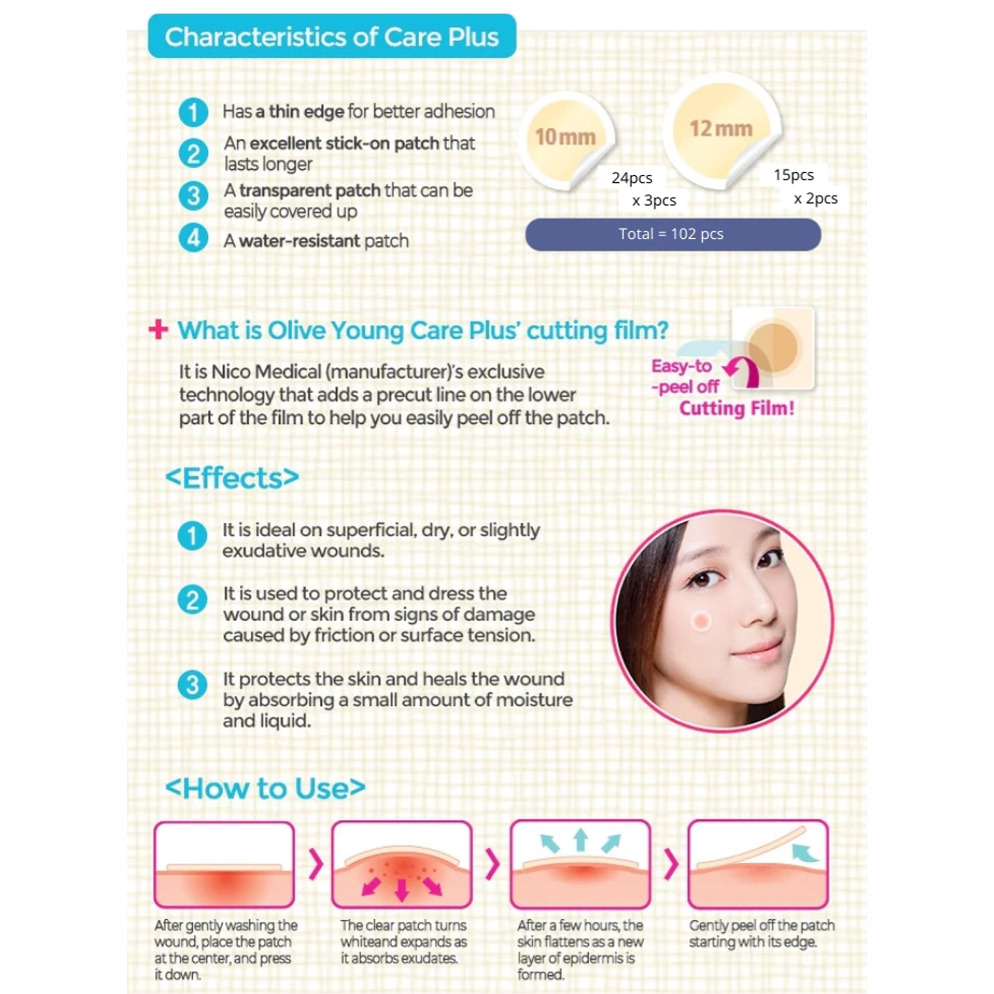 OLIVE YOUNG 遮瑕痘痘贴 1包