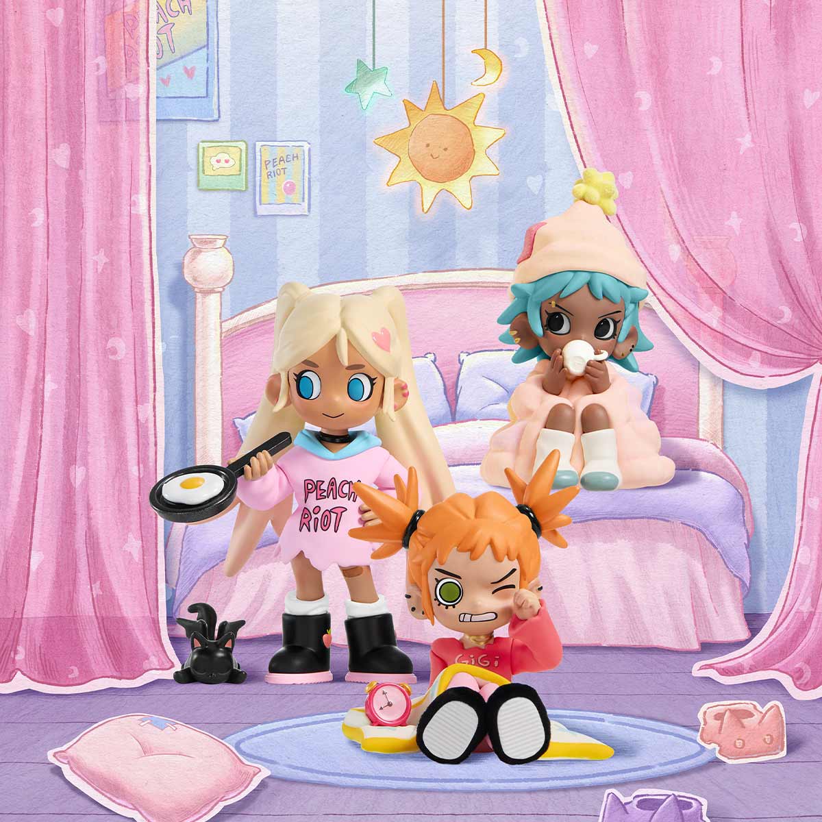 POP MART Lil Peach Riot Sleepover Series Figures Blind box