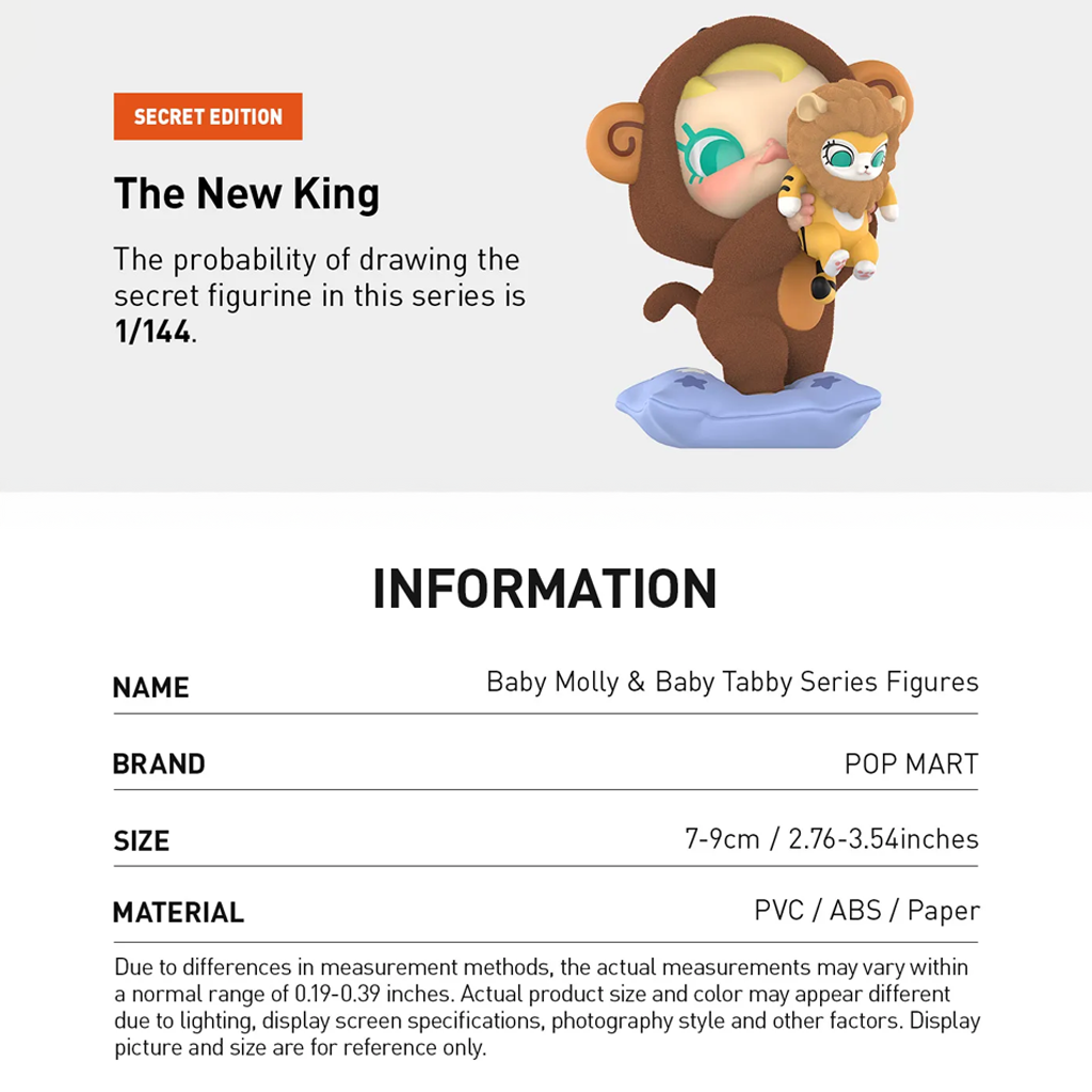 POP MART Baby Molly & Baby Tabby Series Figures Blind Box