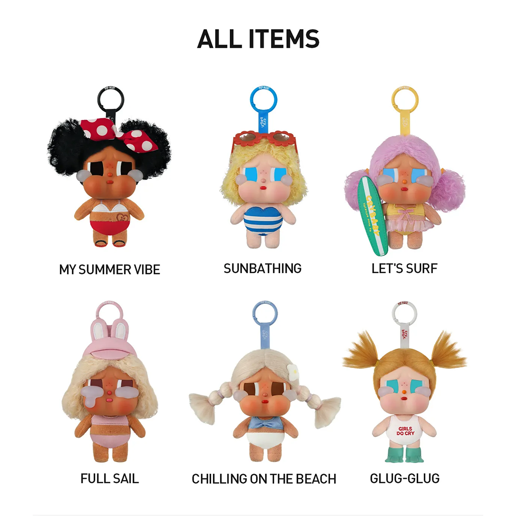 CRYBABY Vacation Mode On Series-Vinyl Plush Pendant Blind Box