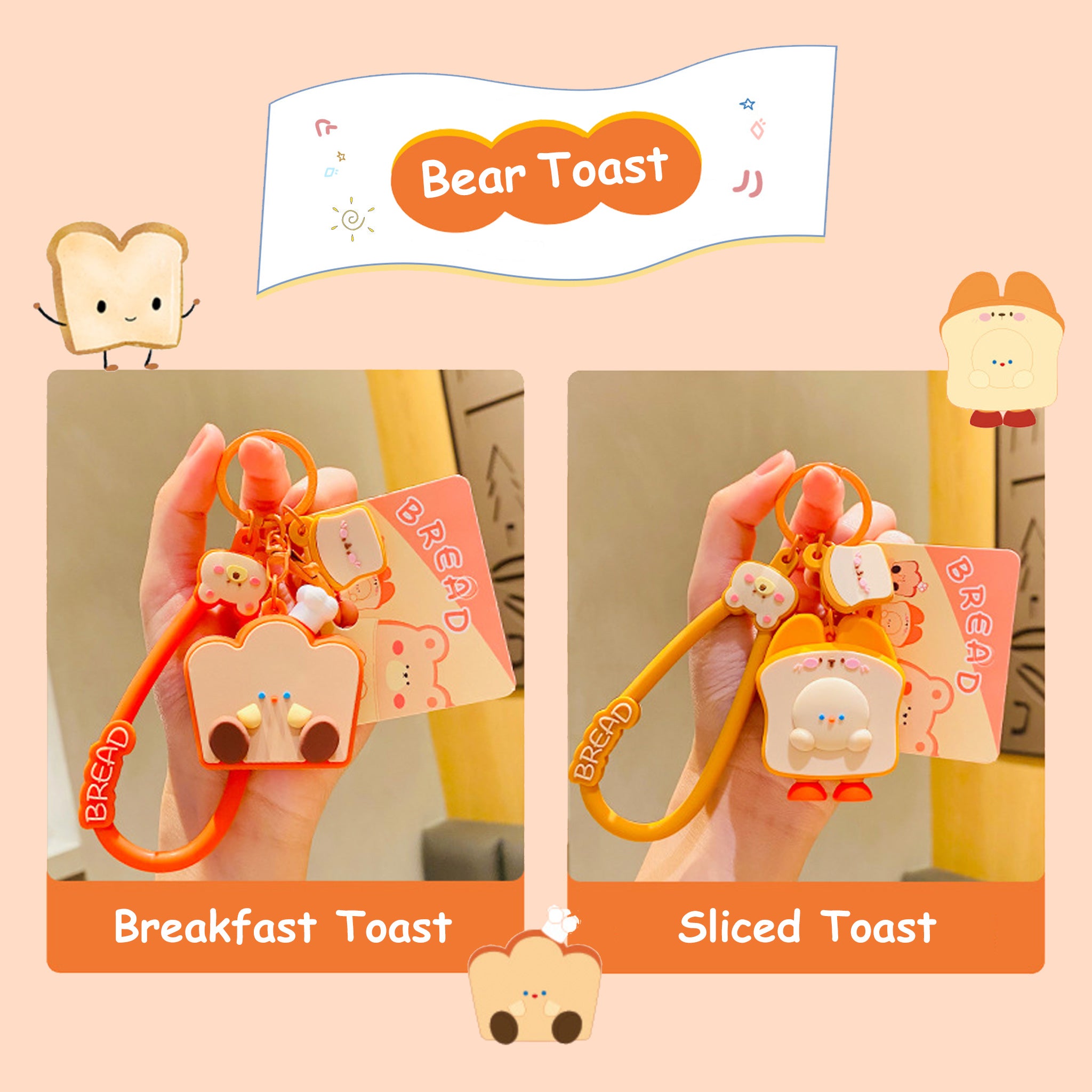 Cute Bread Keychain