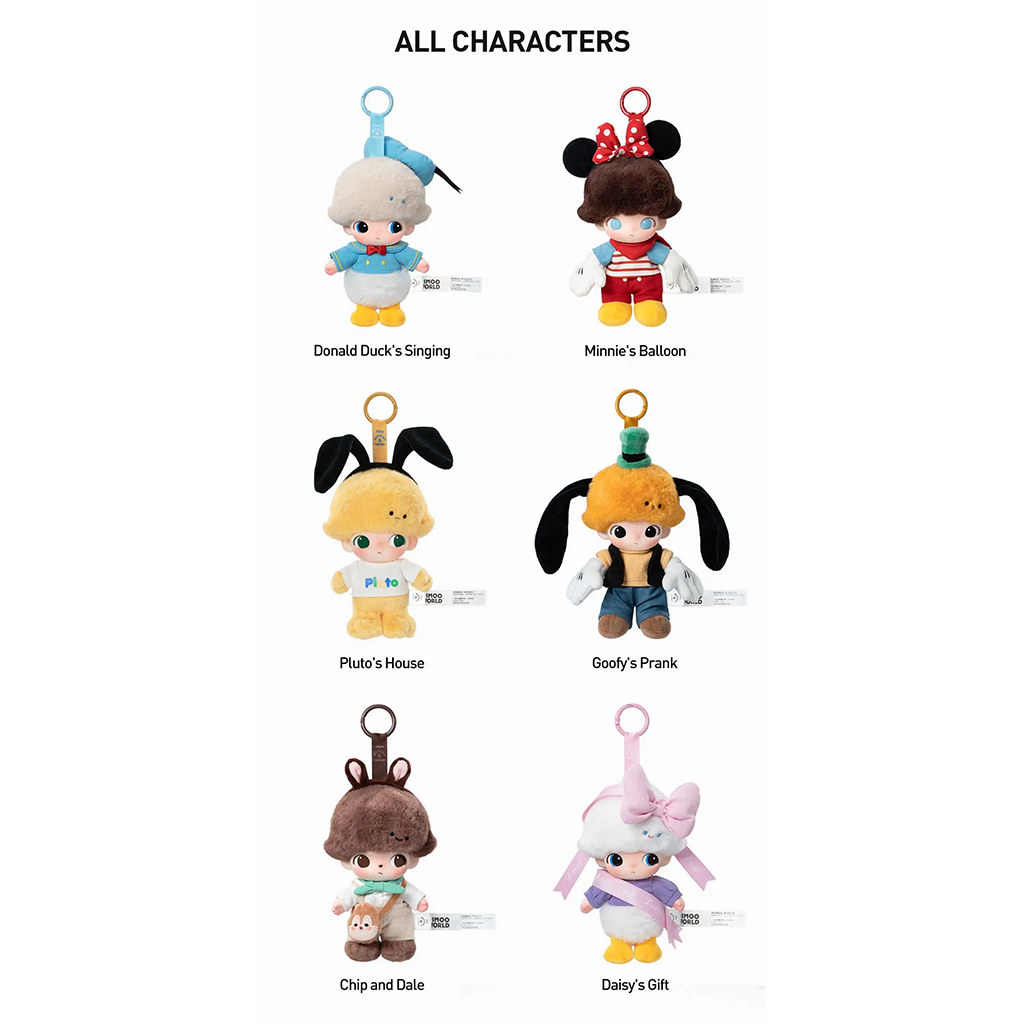 DIMOO WORLD × DISNEY Series-Vinyl Plush Keychain Blind Box 1pc