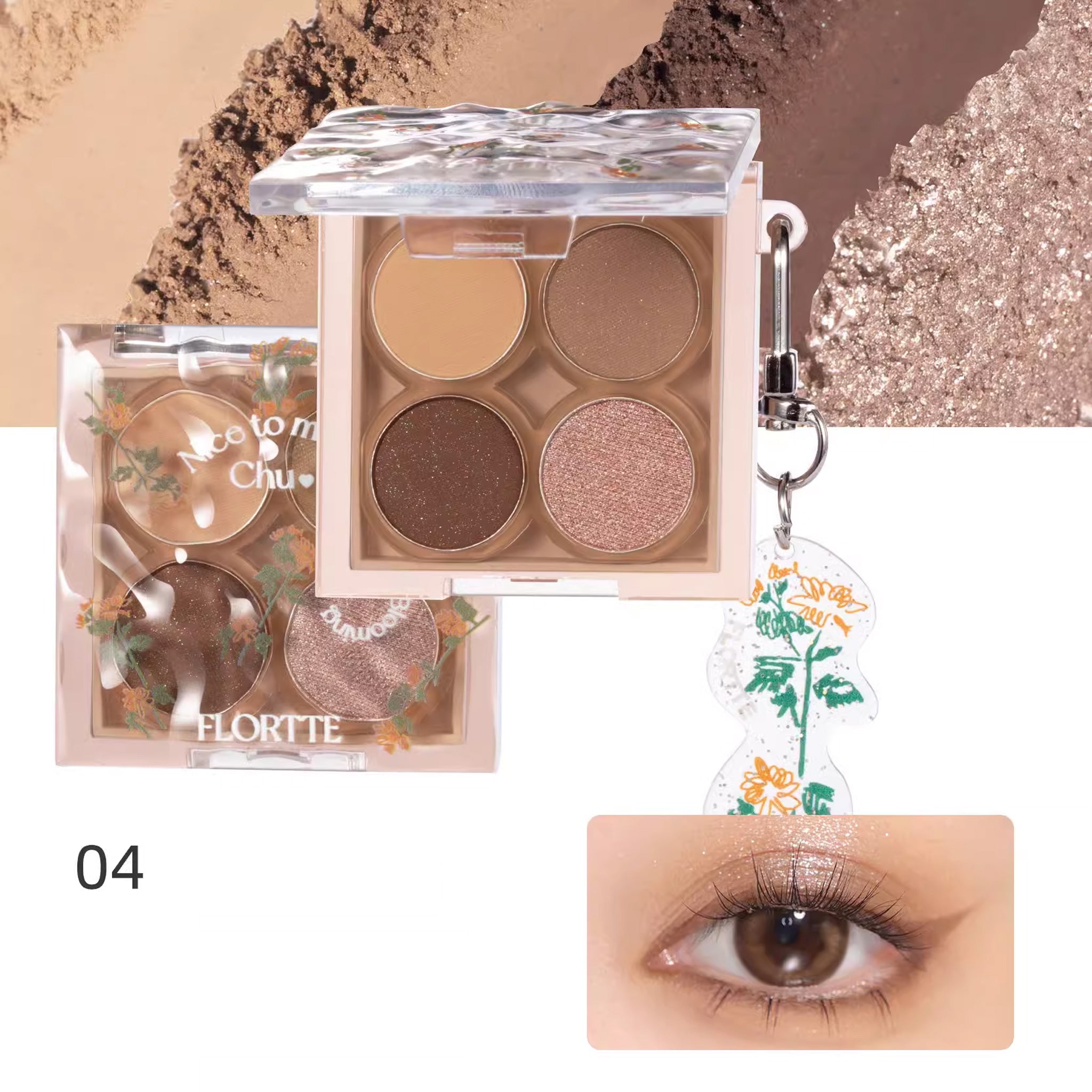 FLORTTE Nice to Meet Chu 4-color Eyeshadow Palette