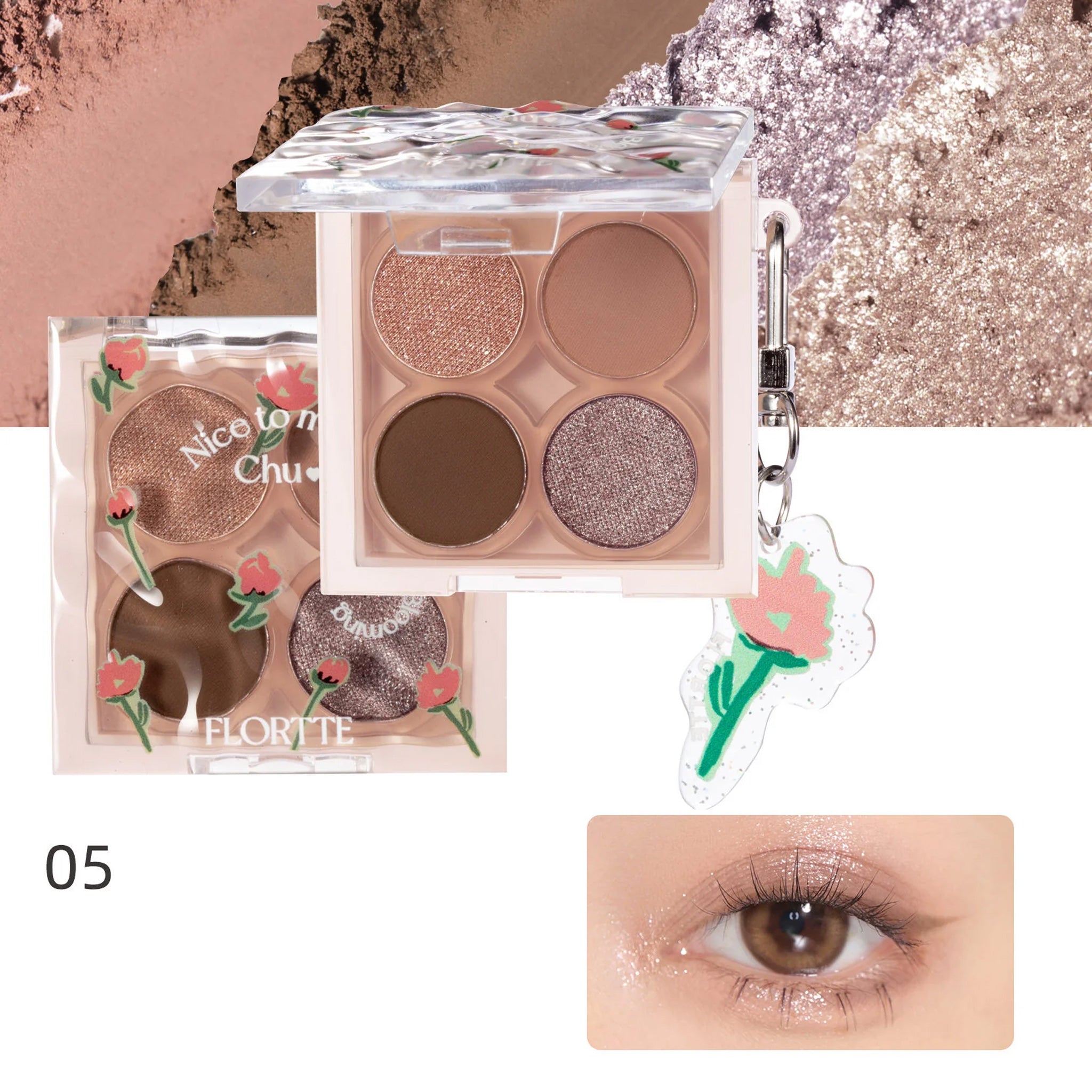FLORTTE Nice to Meet Chu 4-color Eyeshadow Palette