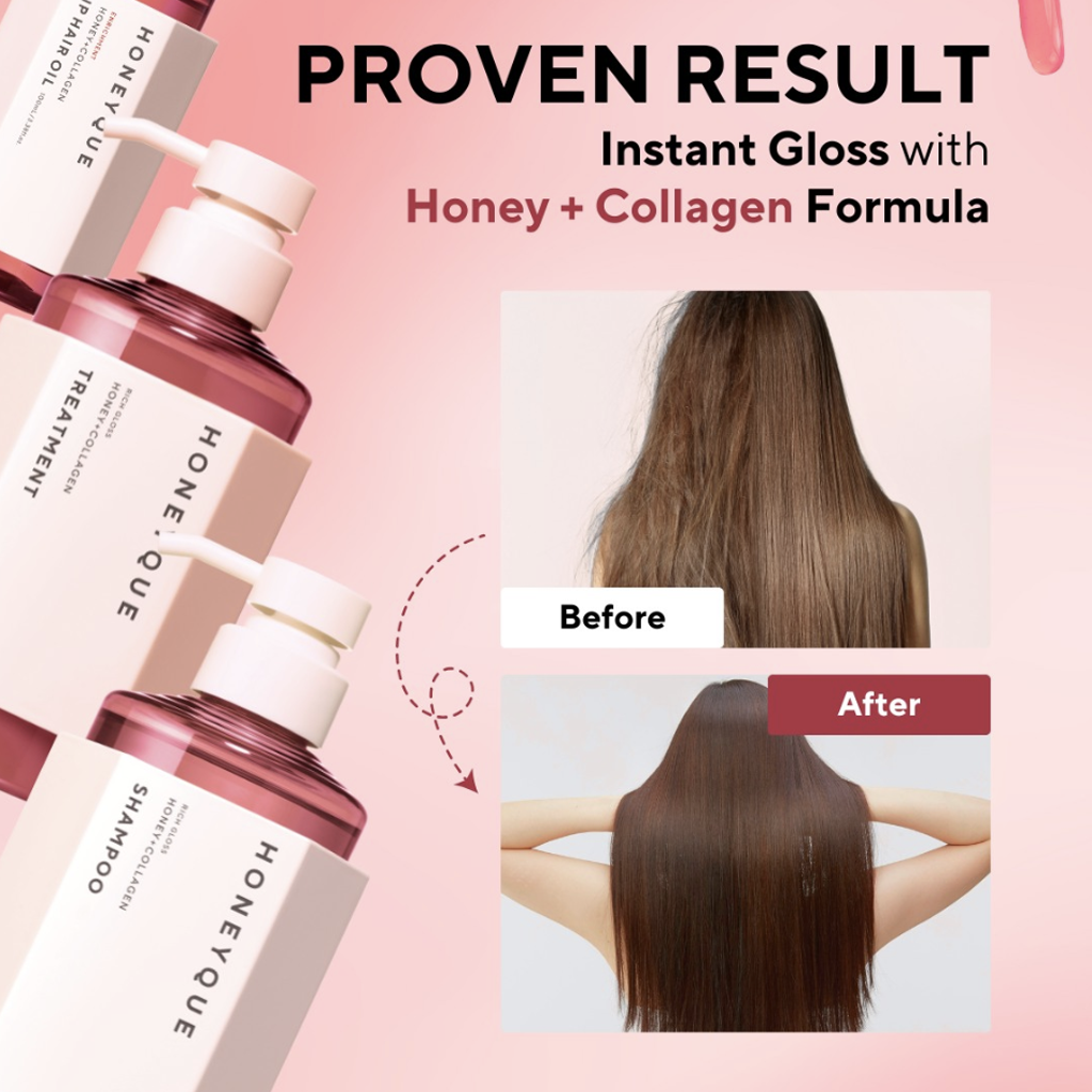 HONEYQUE Rich Gloss Honey Collagen Trial Size Kit 300 ml + 300 ml