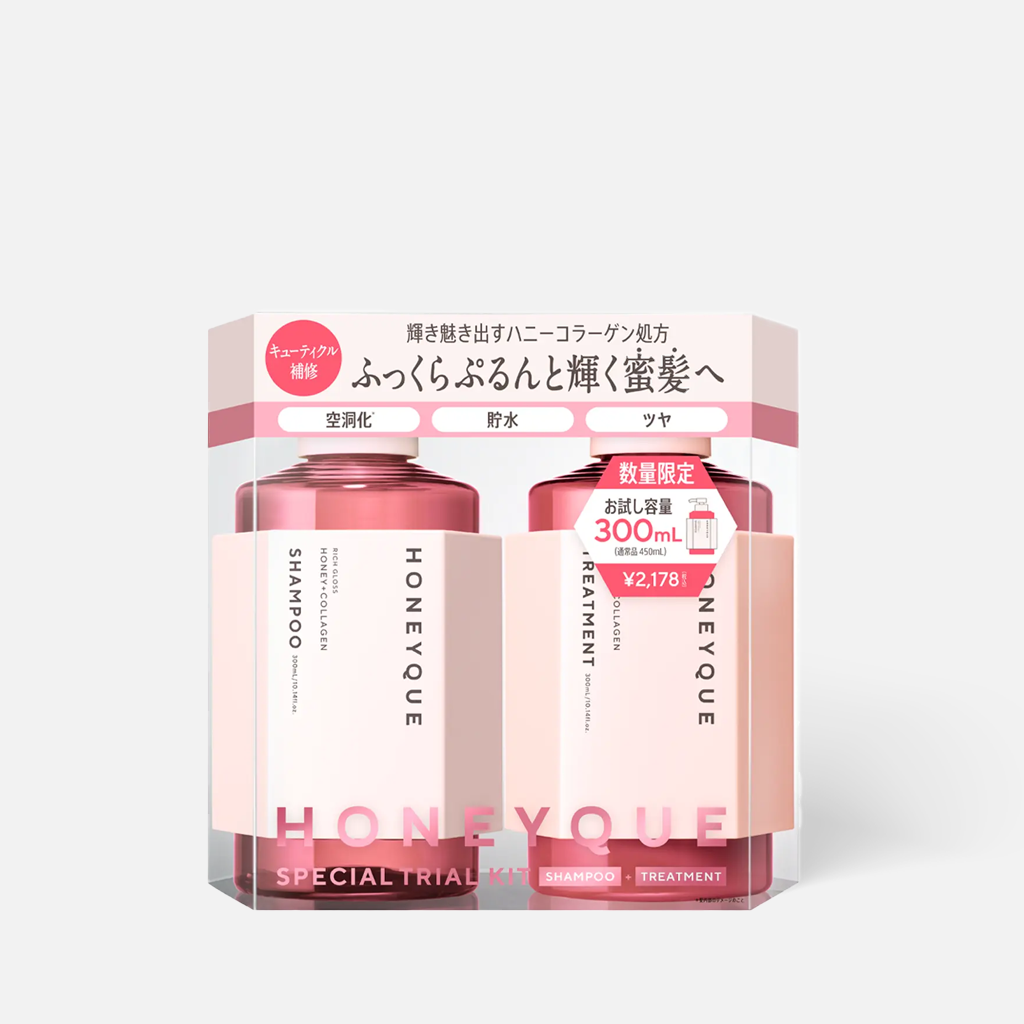 HONEYQUE 蜂蜜胶原保湿亮泽护发旅行装 300 ml + 300 ml