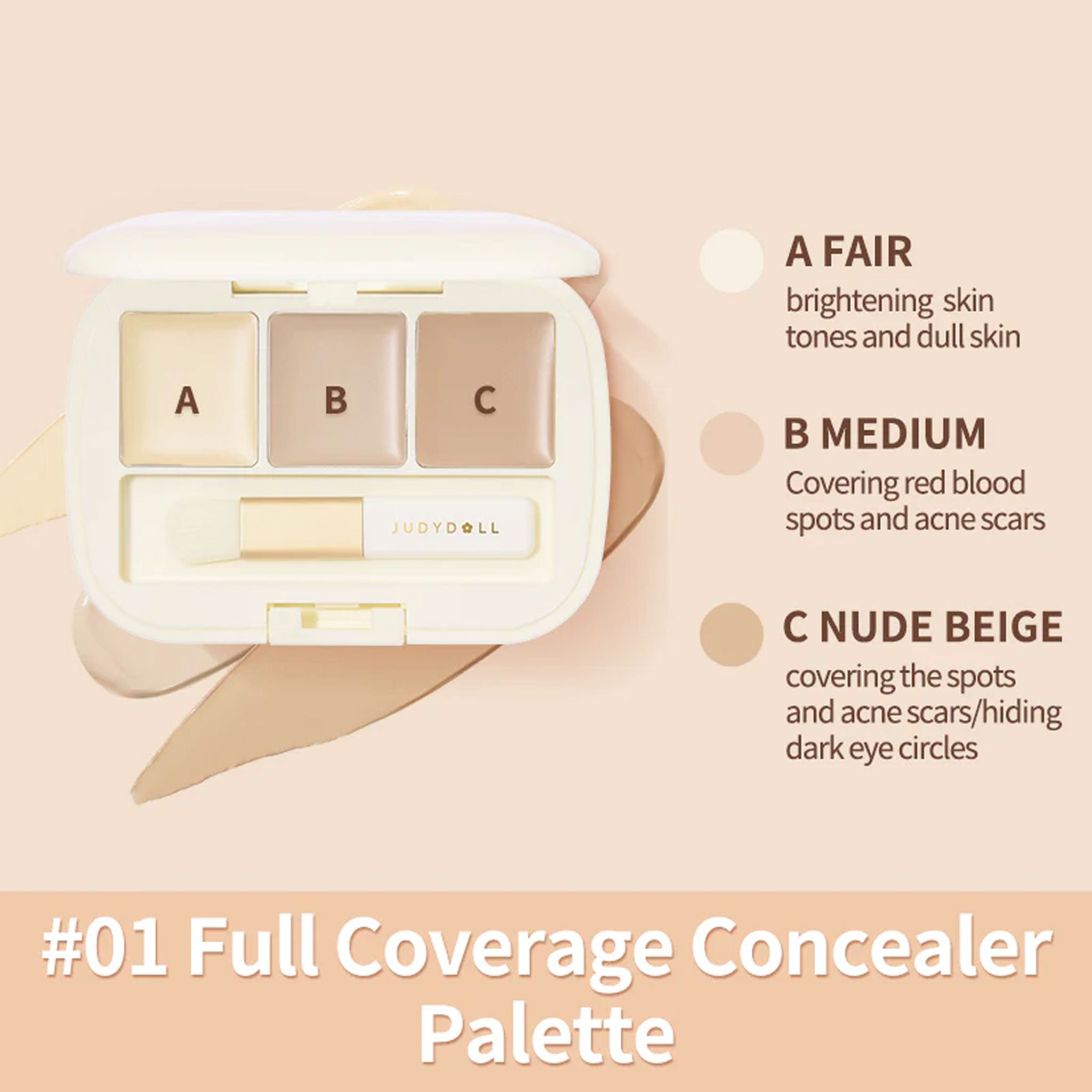 JUDYDOLL Three-Shades Concealer Palette 2.7 g