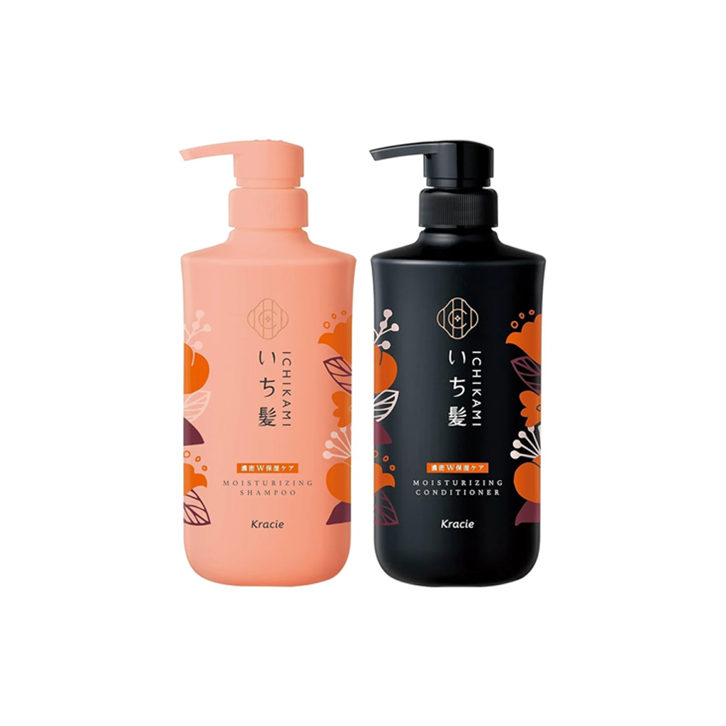 Kracie Ichikami Shampoo & Conditioner Pair Set (Dense Double Moisturizing) 480 ml+480 g