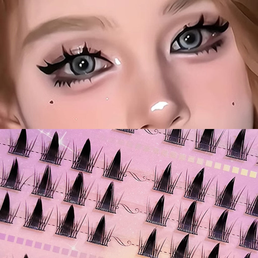 Segmented false eyelashes to enlarge your eye