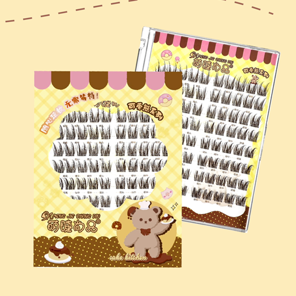 MJSP Glue-Free Cocoa Brown False Eyelashes 8 Rows