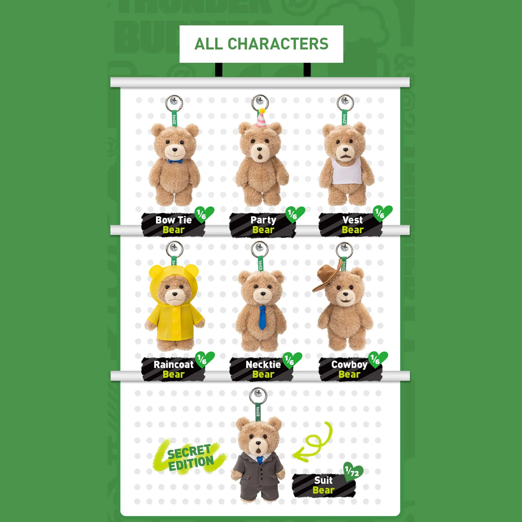 POP MART Ted2 Teddy Bear Action Plush Pendant Blind Box
