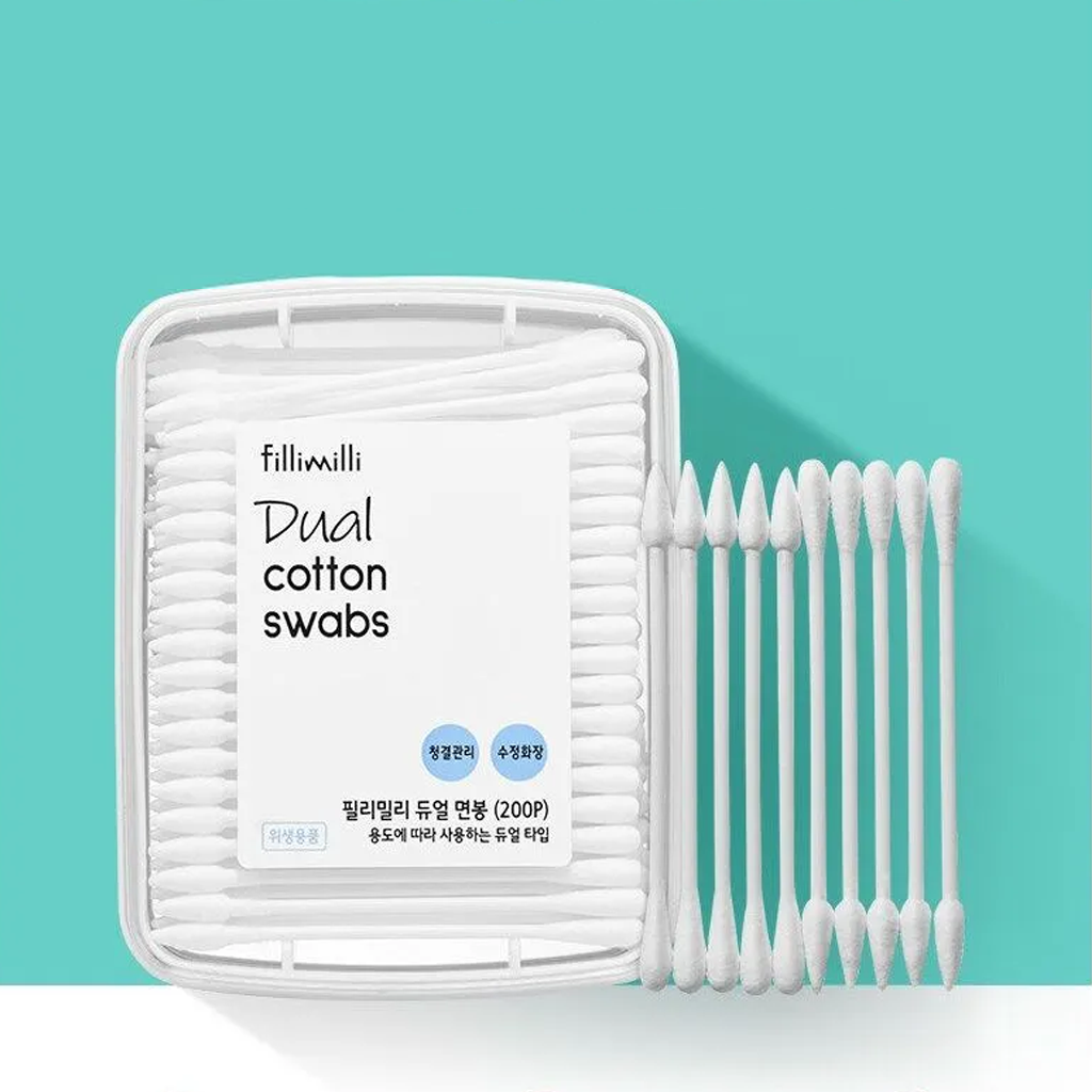 fillimilli Dual Disposable Plastic Cotton Swabs 200 pcs