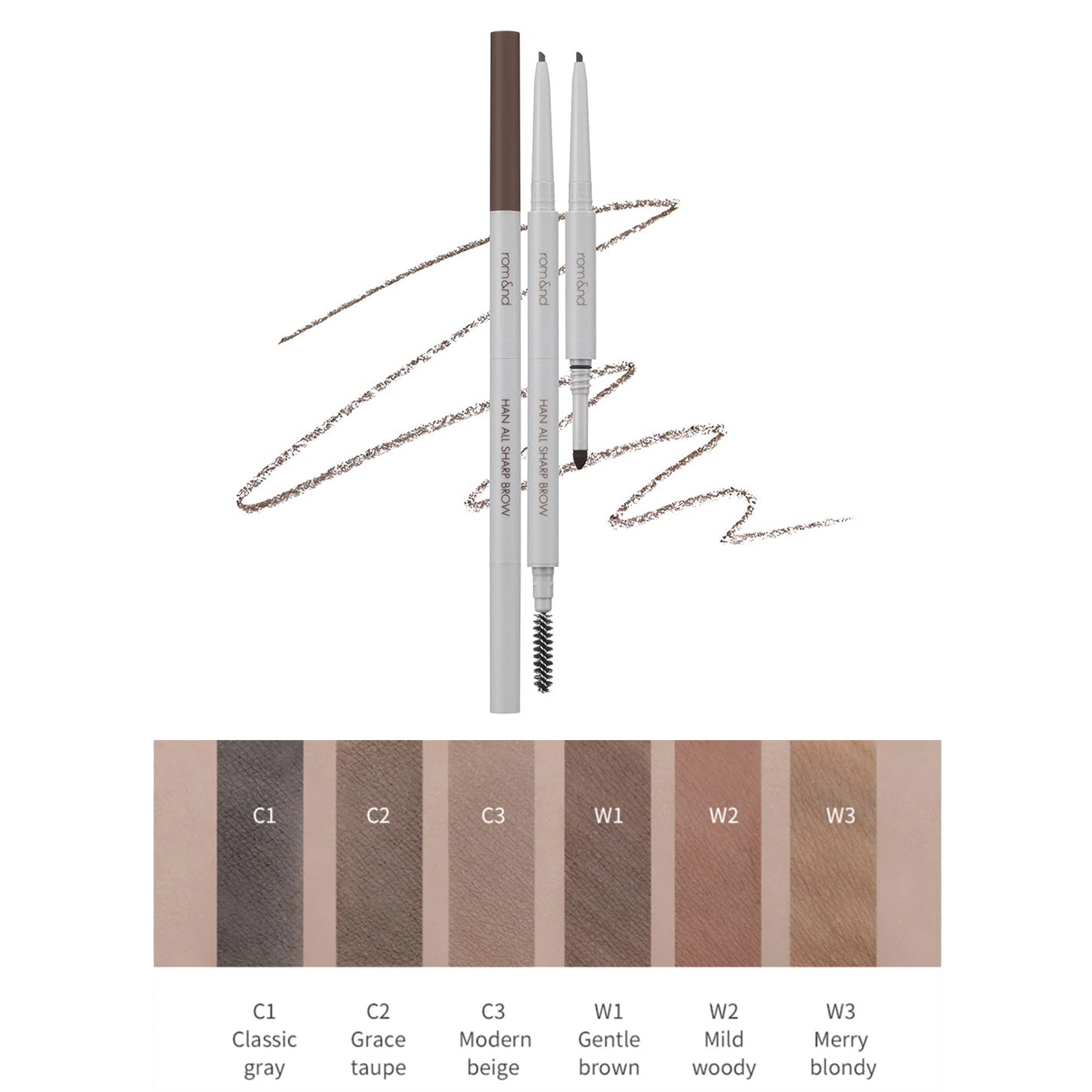 rom&nd Han All Sharp Brow 三合一柔雾气垫眉笔