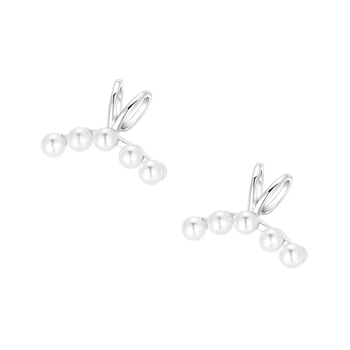 Geometric Lines Pearl Ear Cuff