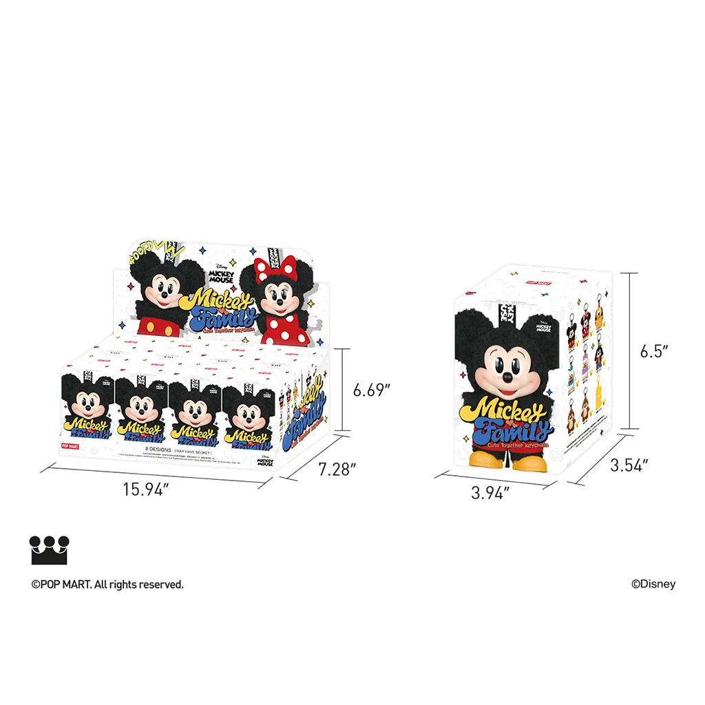 3つセットPOPMART Mickey Family Cute Together Popmart x Mickey Family Cute Together Keychain Series