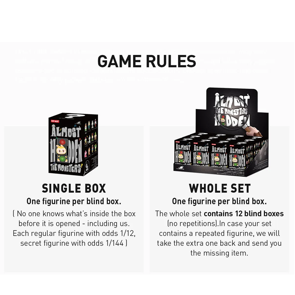 POP MART THE MONSTERS Almost Hidden Series Figures Blind Box