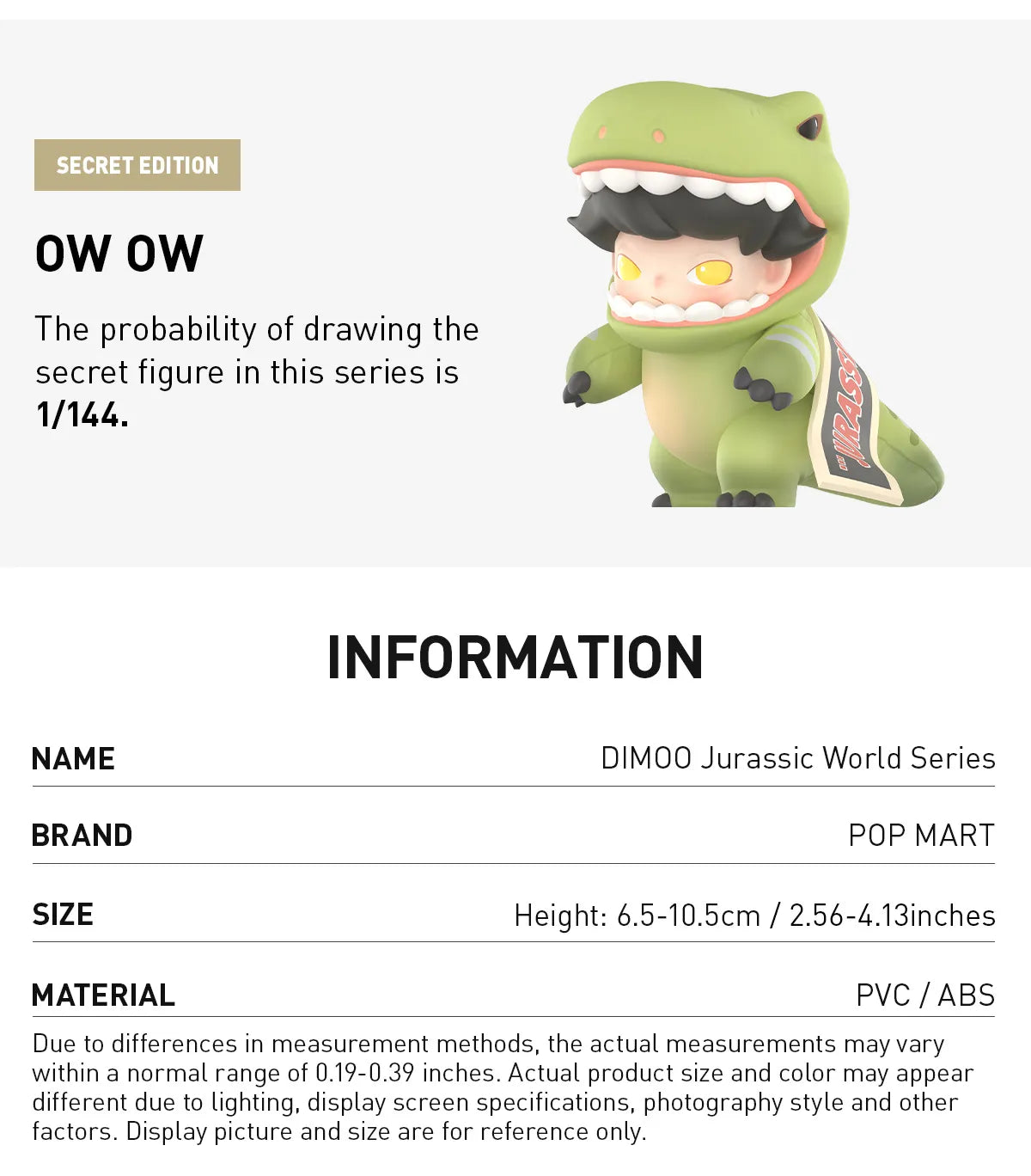 POP MART DIMOO Jurassic World Series Blind Box