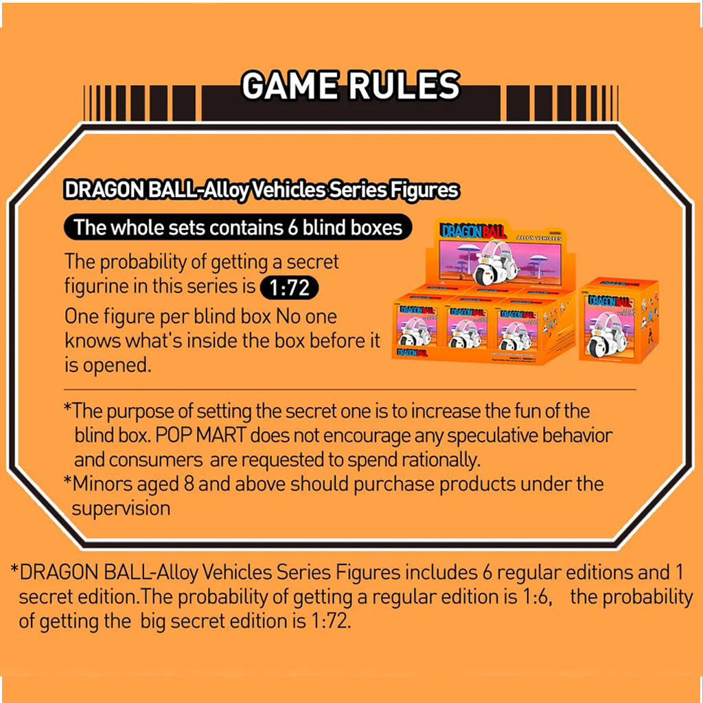POP MART DRAGON BALL-Alloy Vehicles Series Figures Blind Box
