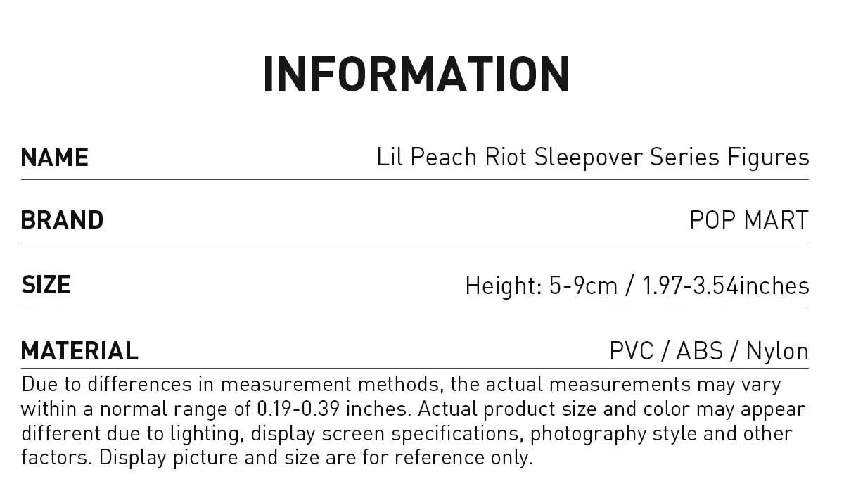 POP MART  Lil Peach Riot Sleepover Series Figures Blind box