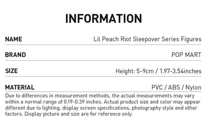 POP MART  Lil Peach Riot Sleepover Series Figures Blind box