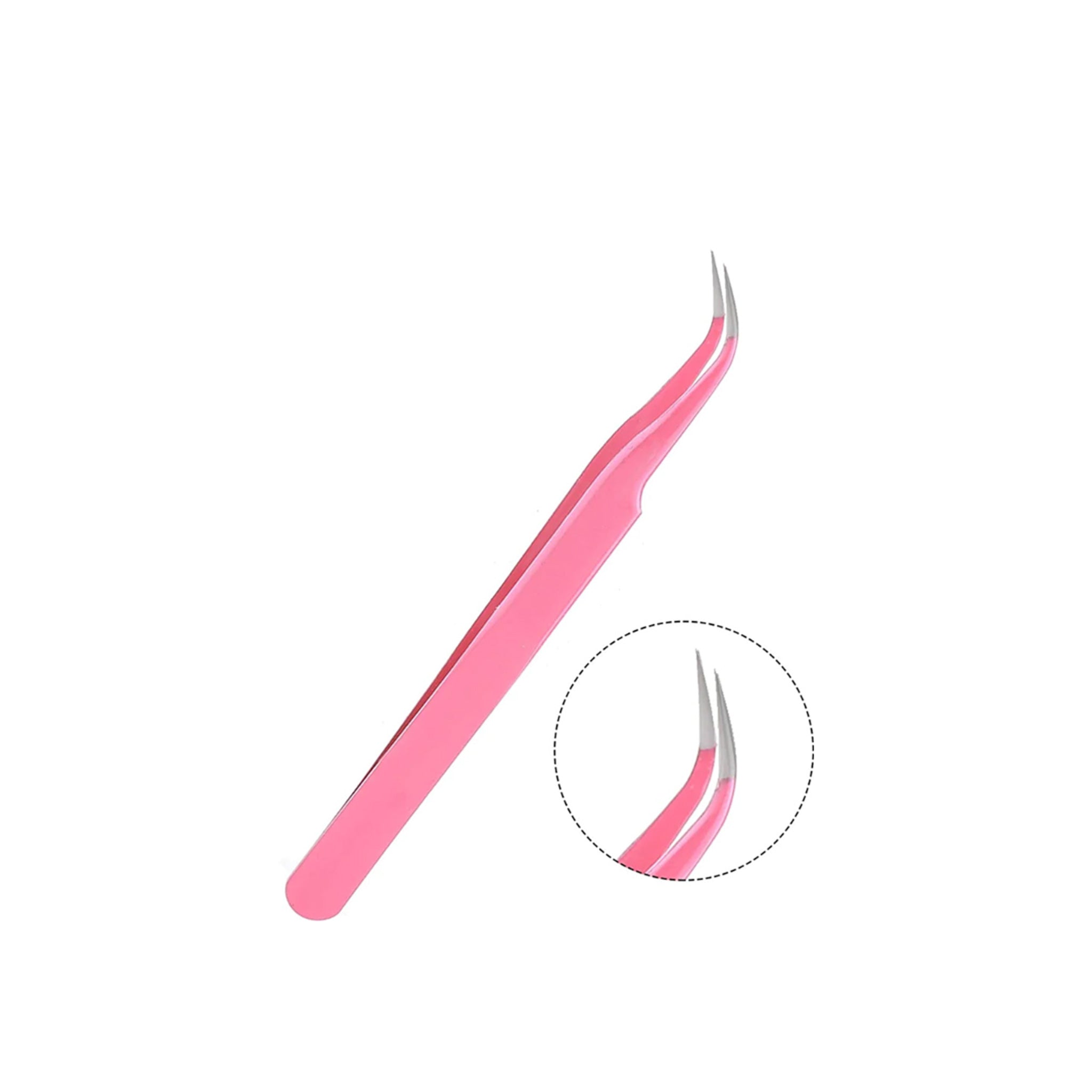 S REPUBLIC Lash Tweezers Curved Tip
