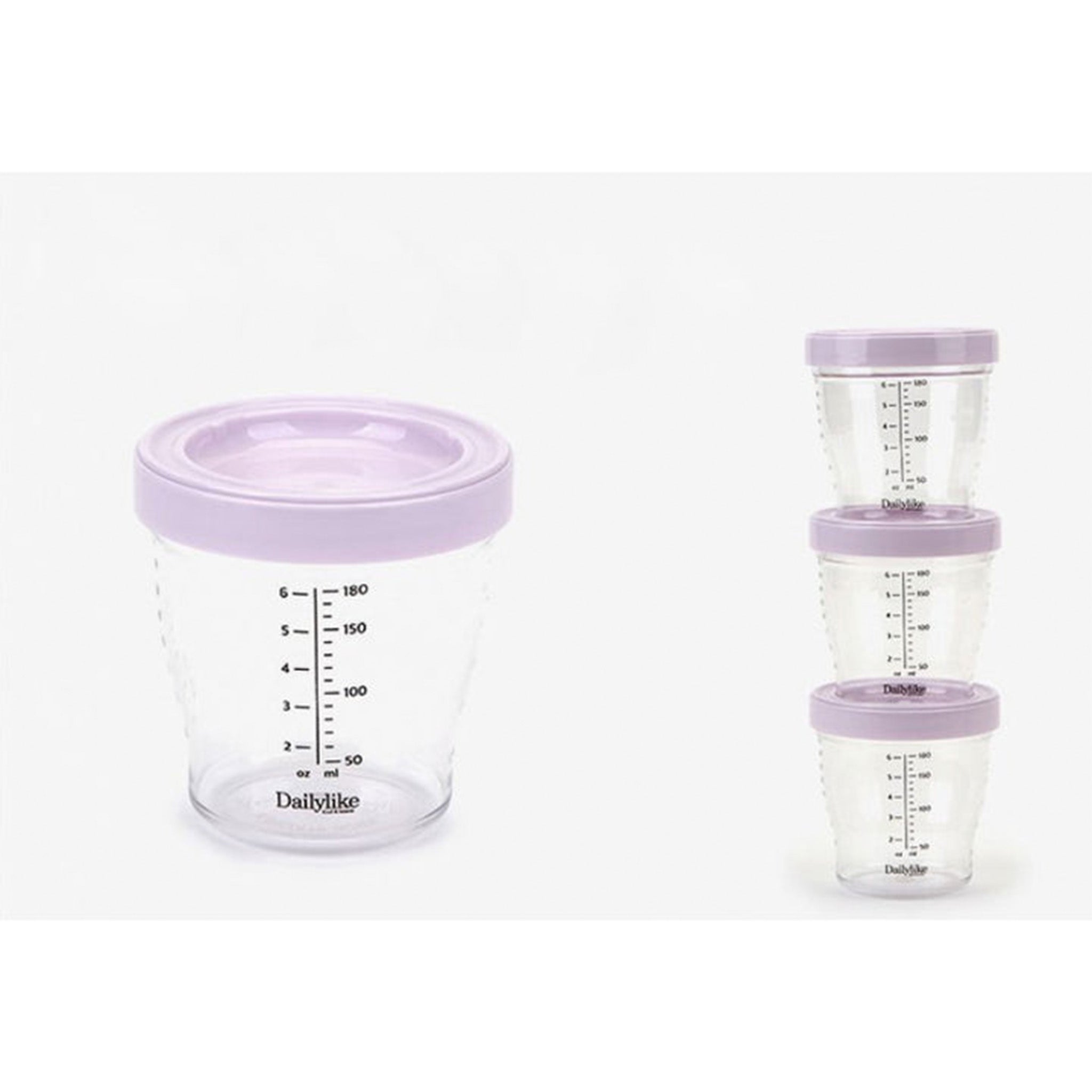 Dailylike BONBON Tritan Baby Food Storage Containers with Lids 180ml*3