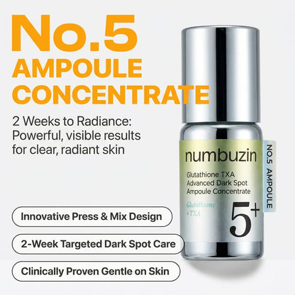 numbuzin - no.5 glutathione txa advanced dark spot ampoule concentrate numbuzin No.5 Glutathione100 x TXA10 Advanced Dark Spot Ampoule Concen – LAMOUR Beauty & Life numbuzin - no.5 glutathione txa advanced dark spot ampoule concentrate numbuzin No.5 Glutathione100 x TXA10 Advanced Dark Spot Ampoule Concen – LAMOUR Beauty & Life