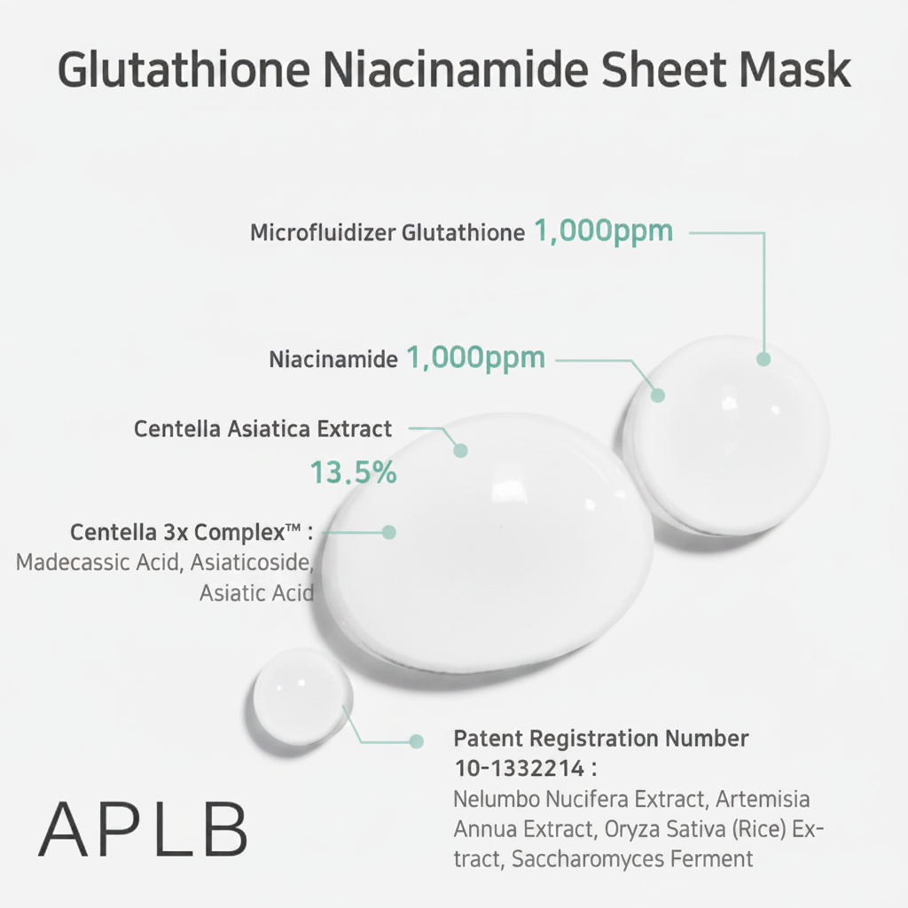 APLB Glutathione Niacinamide Sheet Mask 10pcs