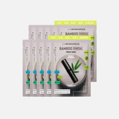 BRINGGREEN Bamboo Charcoal Fresh Mask 10pcs