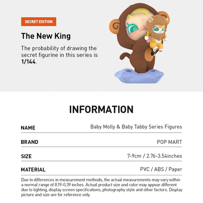 POP MART Baby Molly &amp; Baby Tabby Series Figures Blind Box