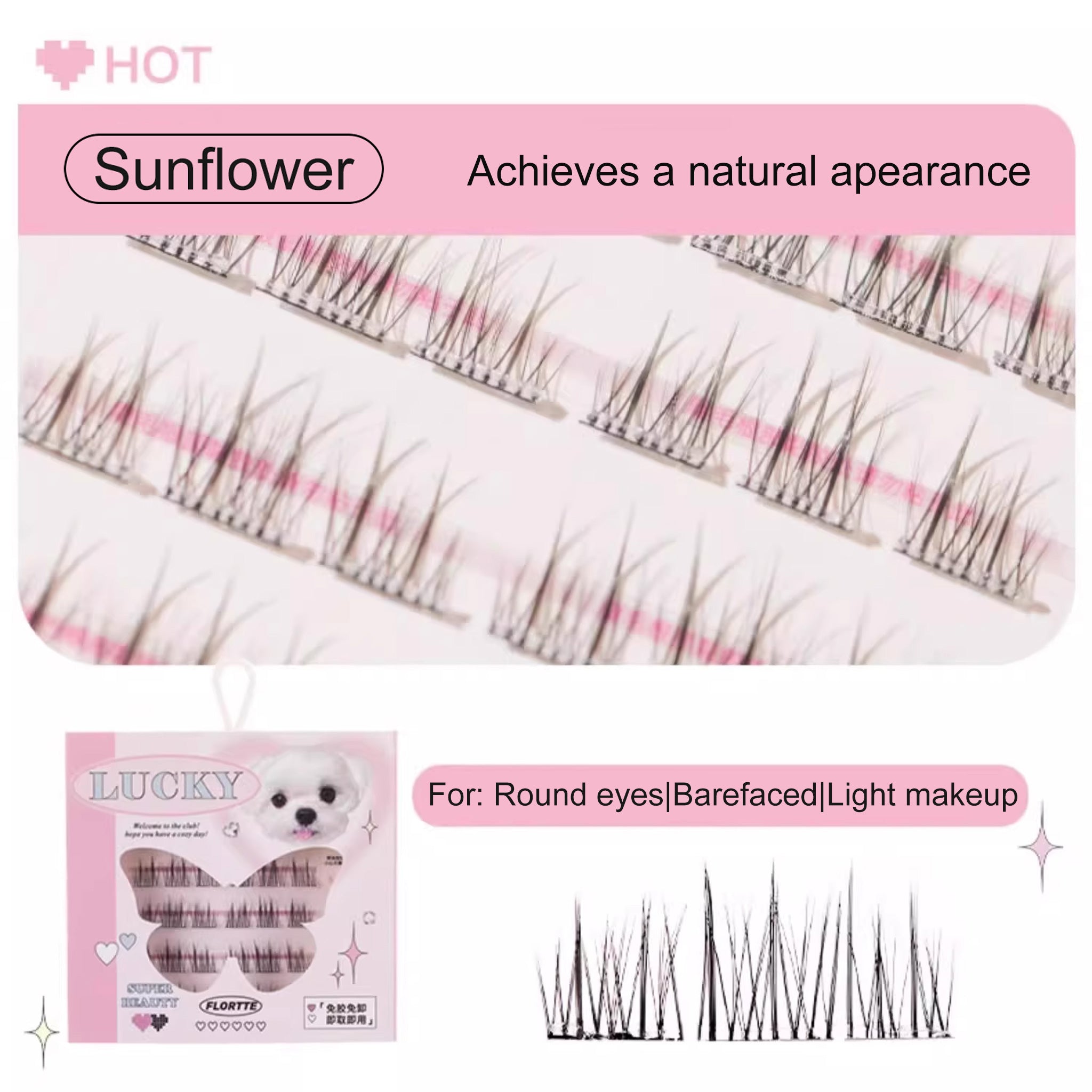 FLORTTE Glue-free False Eyelashes-Sunflower