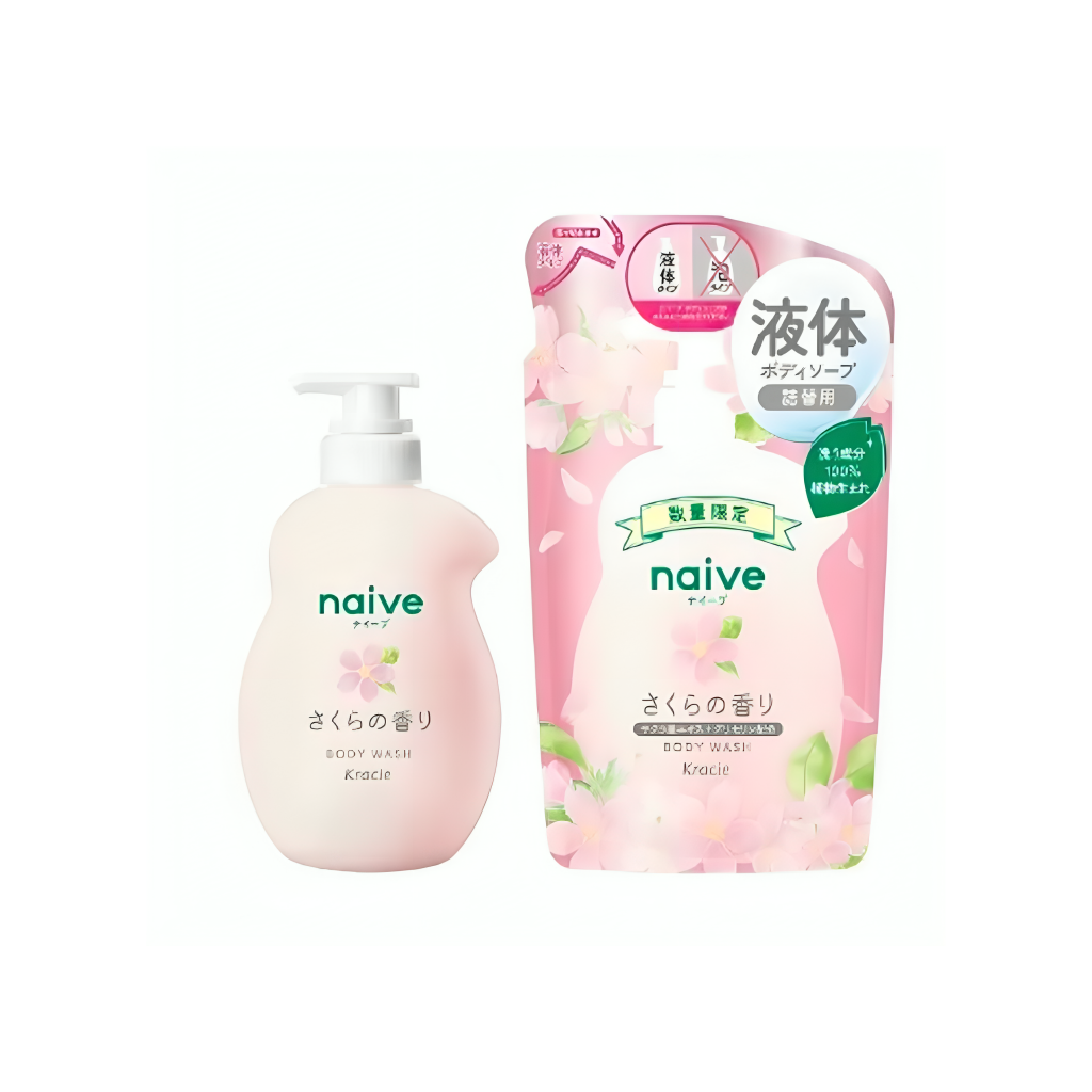Kracie Naive Body Soap Sakura Scent Pump 530 ml