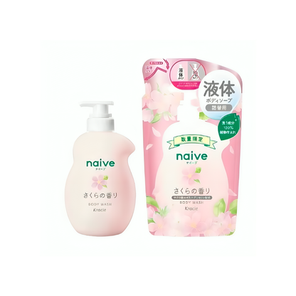 Kracie Naive Body Soap Sakura Scent Pump 530 ml