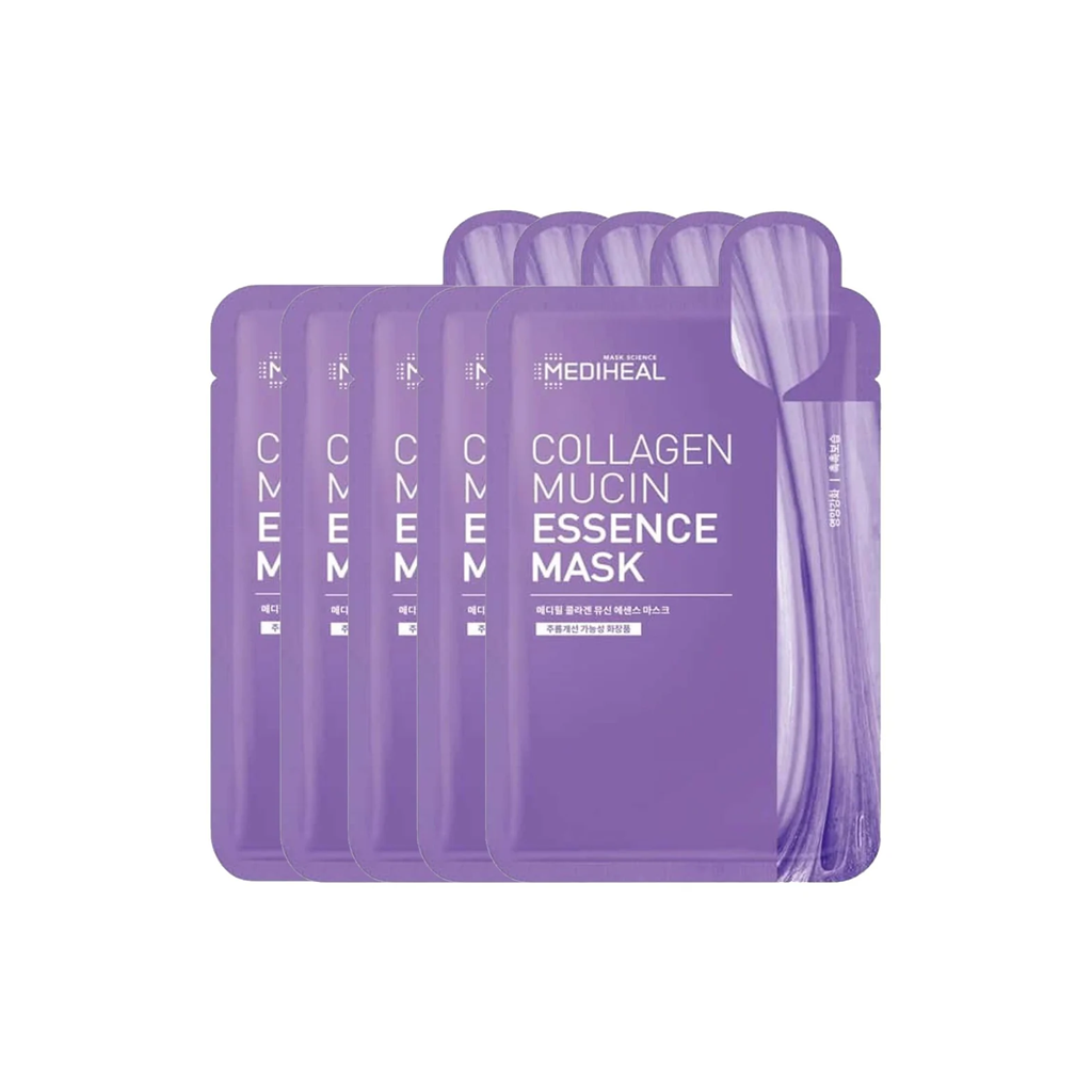 MEDIHEAL Collagen Mucin Essence Mask 5 pcs