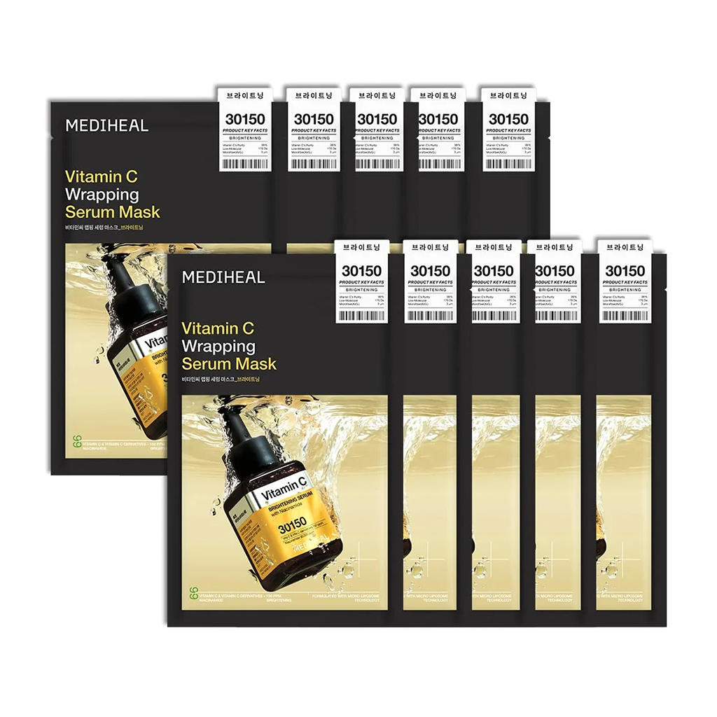 MEDIHEAL Vitamin C Wrapping Serum Mask 10pcs