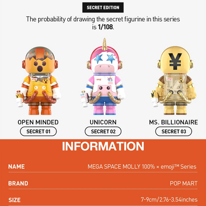 POP MART MEGA SPACE MOLLY 100% × emoji Series Blind Box