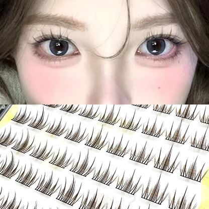 MJSP Glue-Free Chestnut Camellia False Eyelashes 8 Rows