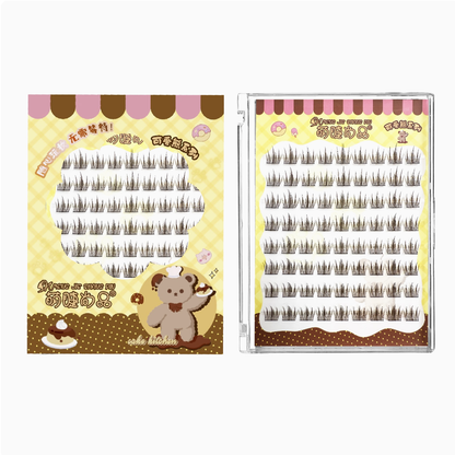 MJSP Glue-Free Chestnut Camellia False Eyelashes 8 Rows