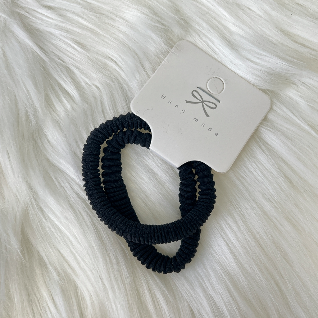 Milk Coffee Brown Elastic Pleated Scrunchie 2 pcs