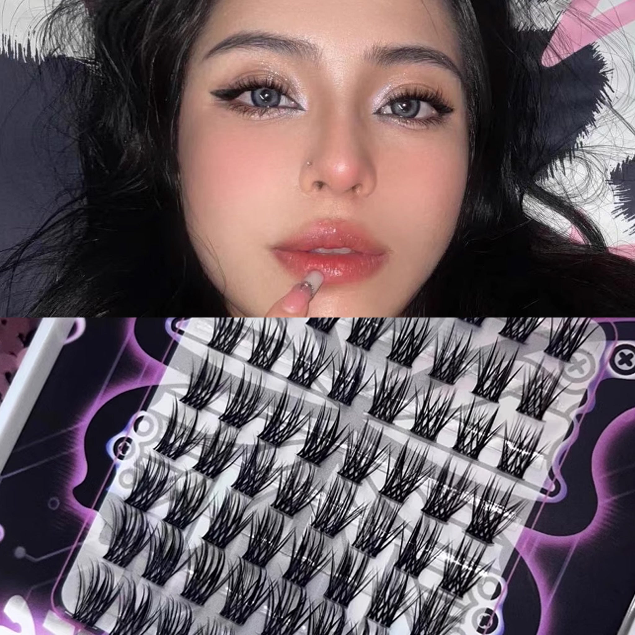 NANALASHES 泰式浓艳D翘单簇假睫毛