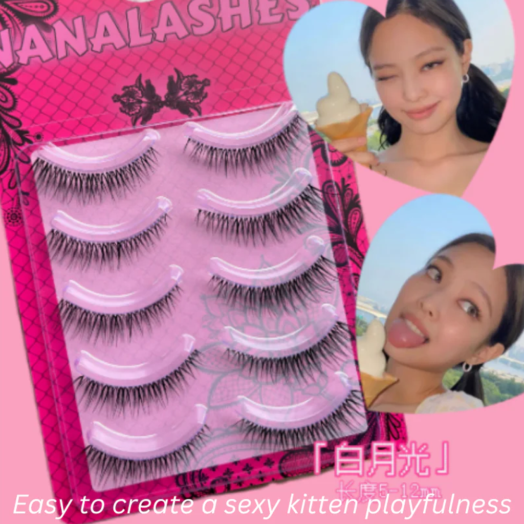 NANALASHES新品「白月光」韩系Jennie同款眼尾拉长日常纯欲假睫毛 5 对