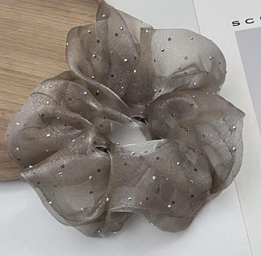 Organza Scrunchies Hair Bands With Rhinestones