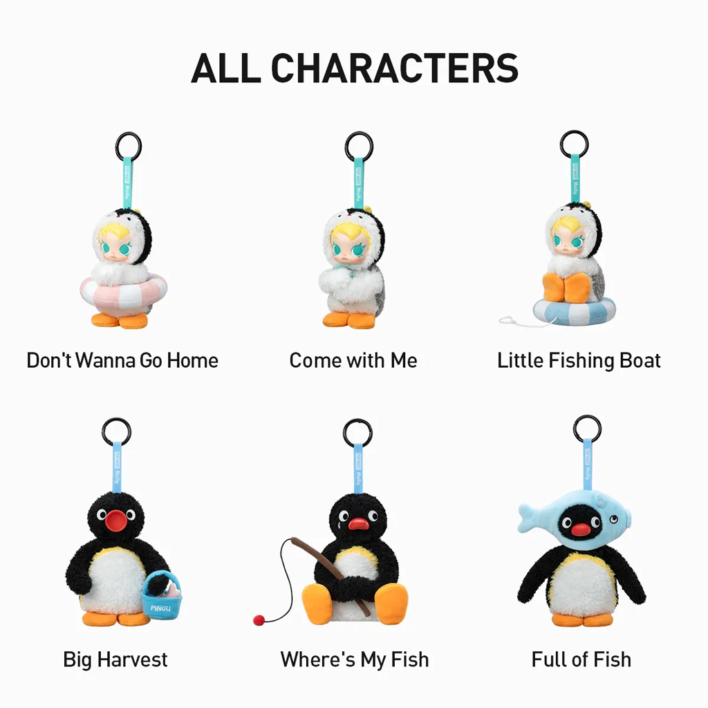 POP MART Baby Molly × Pingu Happy Fishing Series-Vinyl Plush Pendant Blind Box