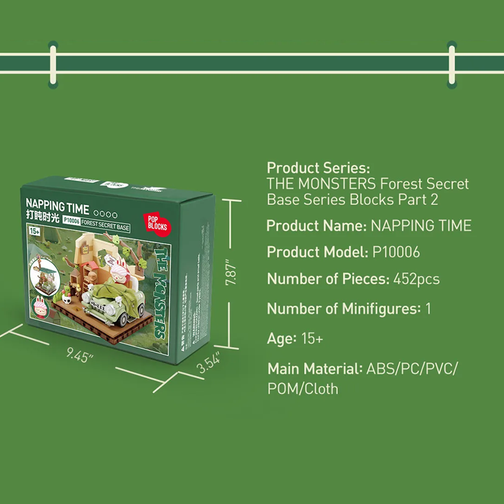 POP MART THE MONSTERS Forest Secret Base Series Blocks Part 2 - Napping Time