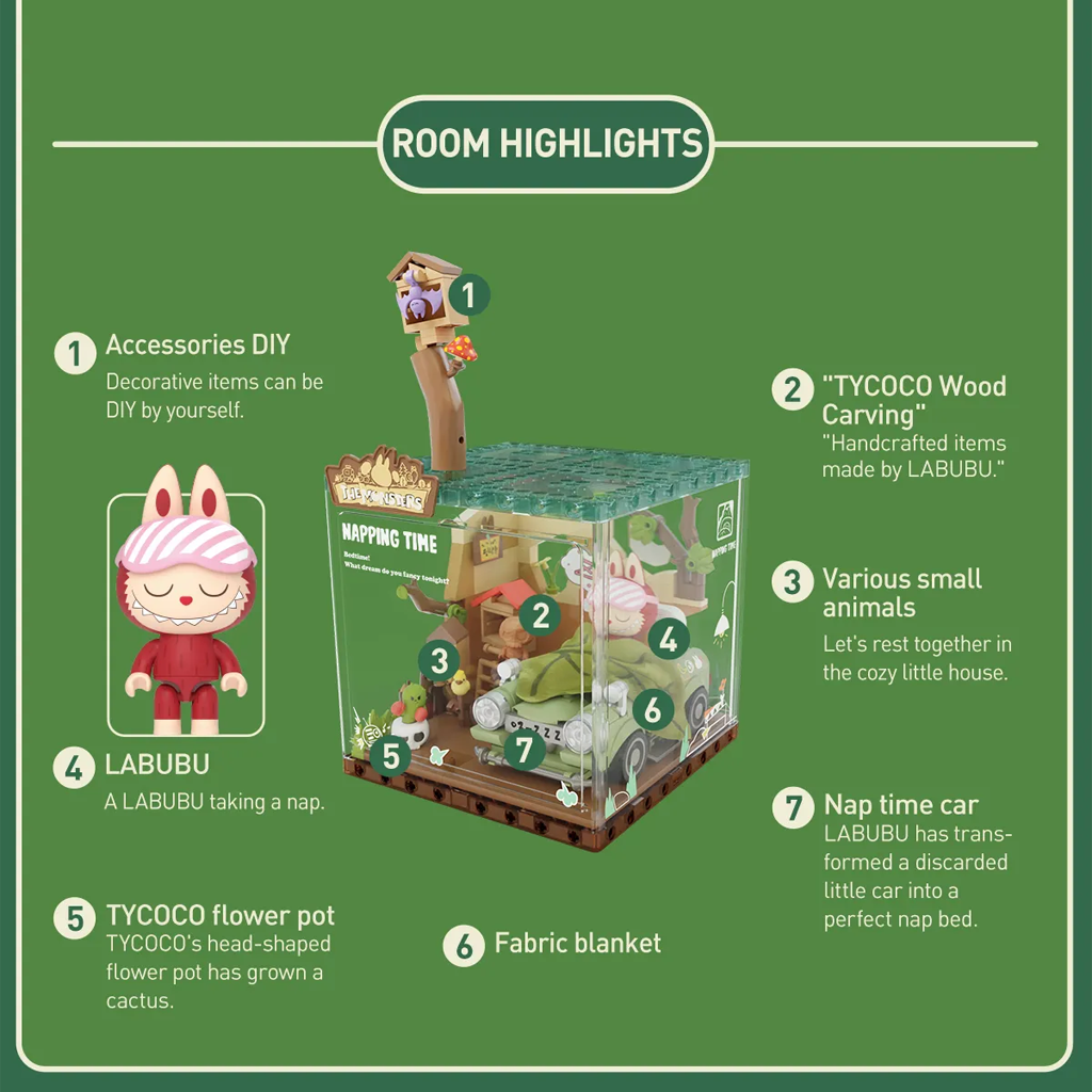 POP MART THE MONSTERS Forest Secret Base Series Blocks Part 2 - Napping Time