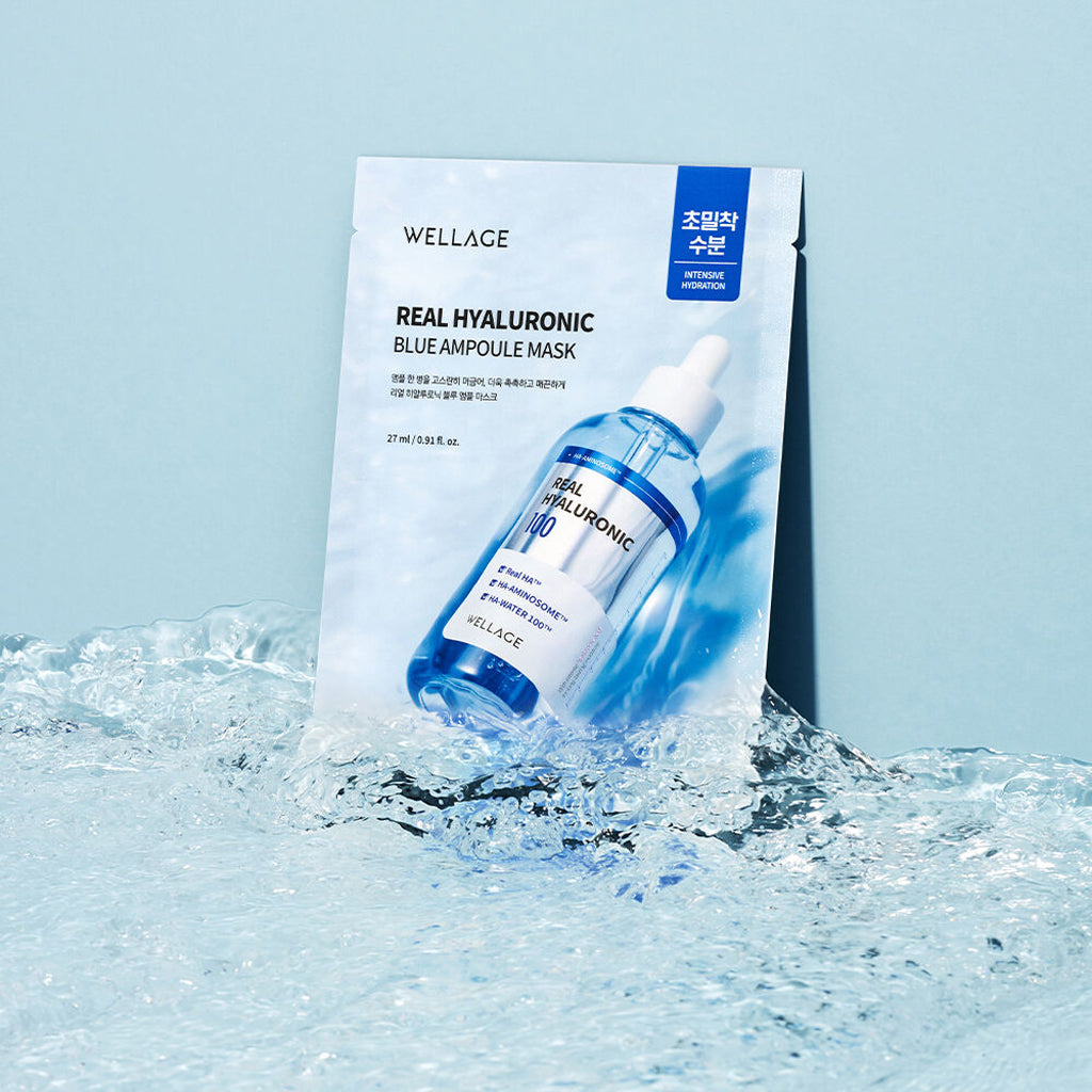 WELLAGE 纯玻尿酸蓝色安瓶精华面膜 5片