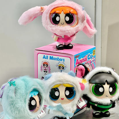 Top Toy Powerpuff Girls Cloak Doll Vinyl Plush Toy Cute Doll Ornament Blind Box
